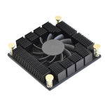 Heat sink with frameless fan and push pins