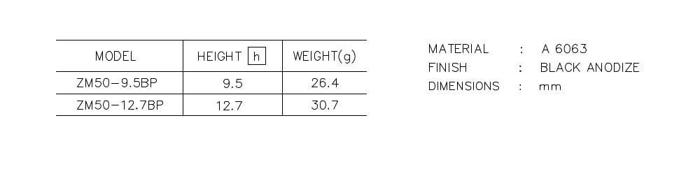 寸法・性能表