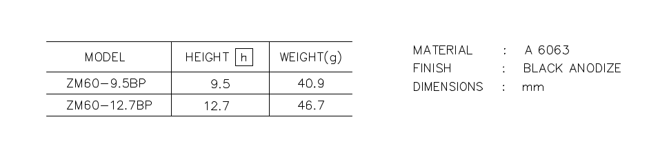 寸法・性能表